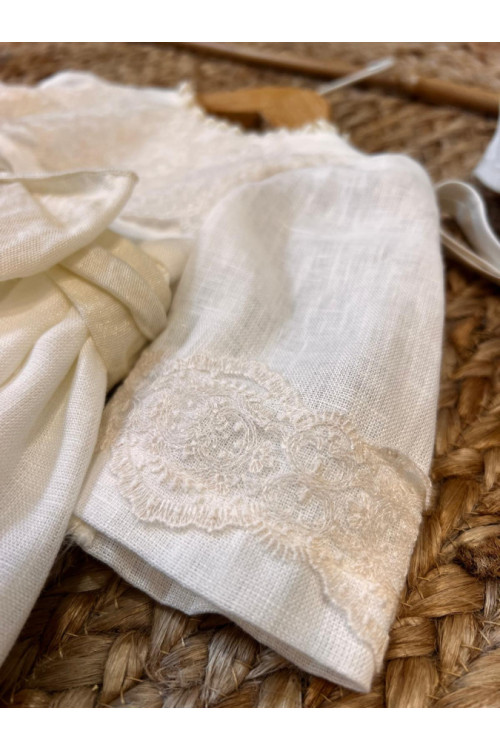 FALDÓN LINO MANGA FRANCESA beige