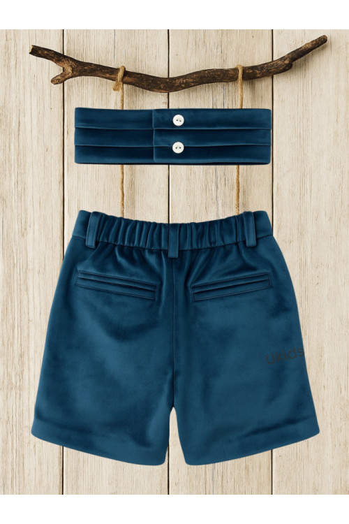 Pantalón y Fajín terciopelo Azul Lapilis