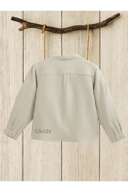 Camisa Niño Muselina Cuello Mao Verde