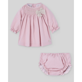 Conjunto Vestido + Braga  Pascua  Rosa Palo
