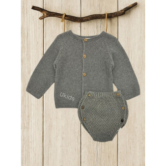 Conjunto Punto Rebeca Cuello Caja Gris Medio