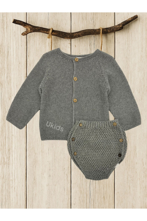 Conjunto Punto Rebeca Cuello Caja Gris Medio