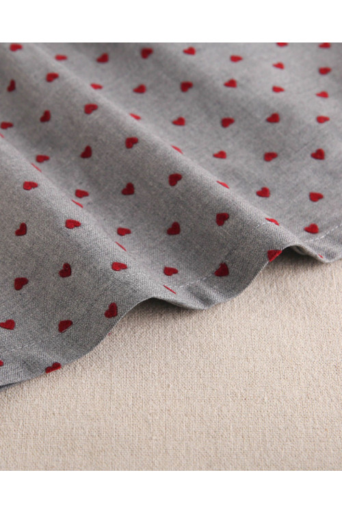 Vestido Niña Estampado Corazón Granate. Color  Gris Oscuro