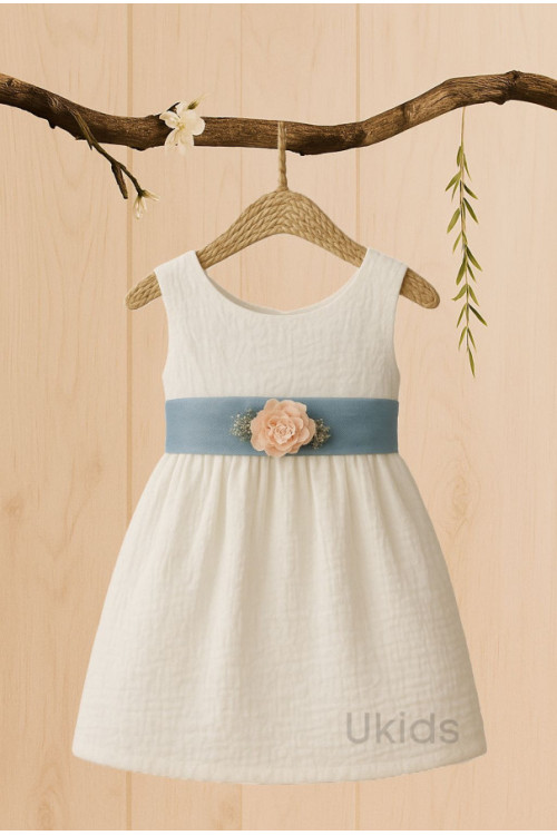 VESTIDO BÁMBULA DESMANGADO LAZO oceano