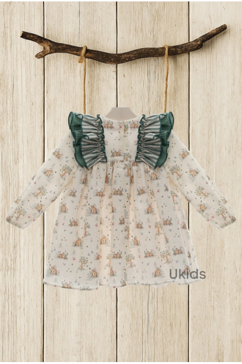 Vestido Infantil Art.5151 'Familia Angora' Musgo