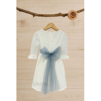 VESTIDO BÁMBULA M/FRANCESA LAZO azul