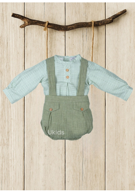Conjunto Peto Bebé Colección Jade Verde Hoja