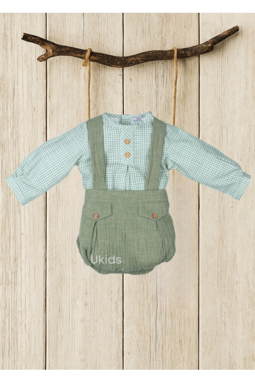 Conjunto Peto Bebé Colección Jade Verde Hoja