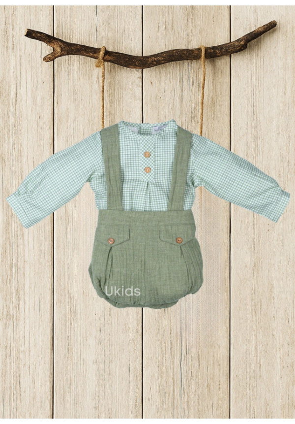 Conjunto Peto Bebé Colección Jade Verde Hoja