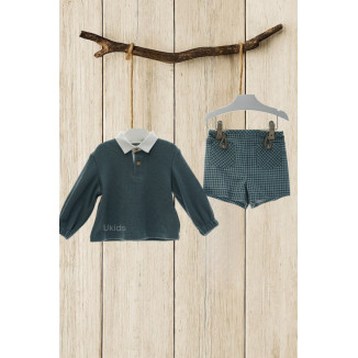 Conjunto Bebe Pantalon Corto Art.1857 Familia Kelly Turquesa