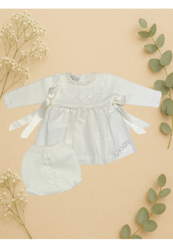 Vestido y Braga ceremonia Beige