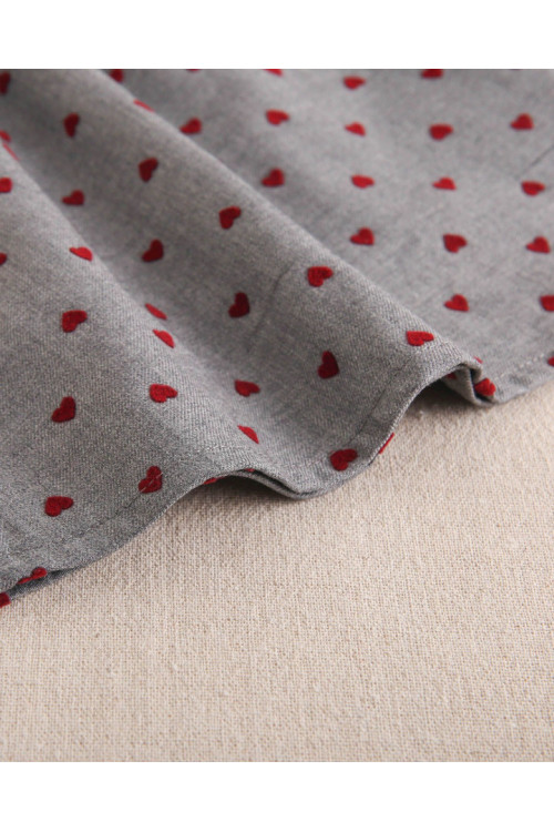 Vestido Bebé Niña Con Estampado Corazón Granate. Color Gris Oscuro