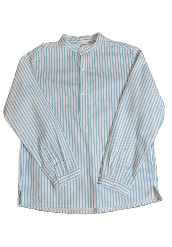 Camisa niño rayas  turquesa