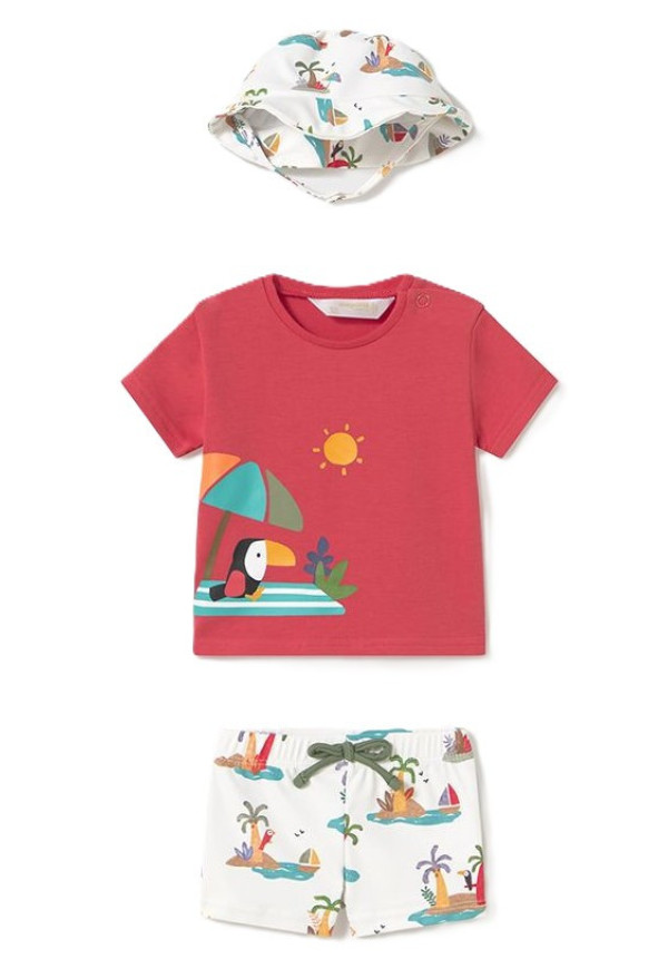 Conj. baño con gorro pomelo