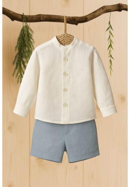 CONJUNTO BEBÉ NIÑO MAO M/L  PANTALÓN BOMBACHO azul oceano
