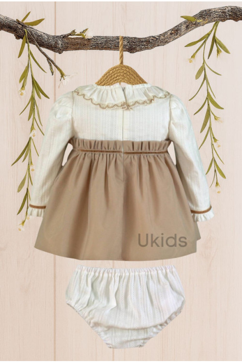 Vestido-Braguita Bebe Beige Tostado N