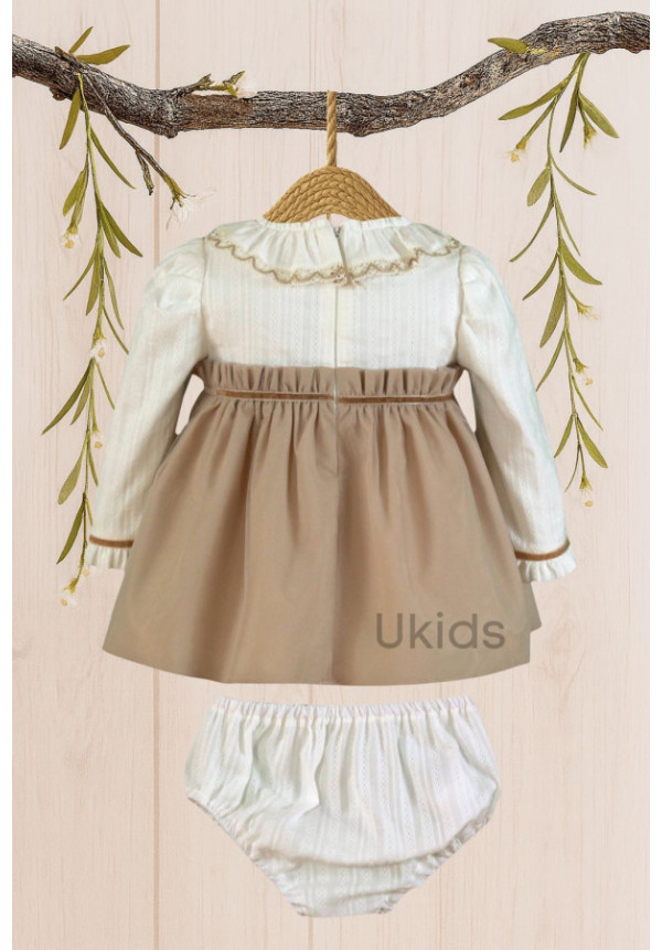 Vestido-Braguita Bebe Beige Tostado N