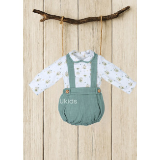 Conjunto Peto Niño Colección Teddy Fest Verde Hoja