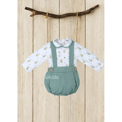 Conjunto Peto Niño Colección Teddy Fest Verde Hoja