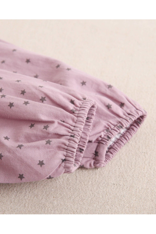 Vestido Bebé Niña Estampado Y Volante Cuello Morado