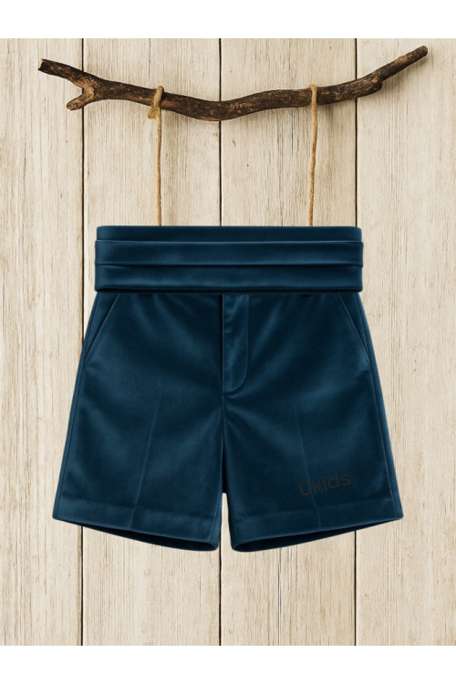 Pantalón y Fajín terciopelo Azul Lapilis