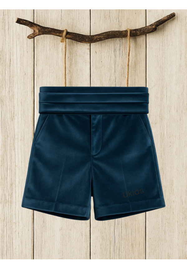 Pantalón y Fajín terciopelo Azul Lapilis