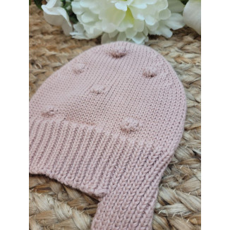 GORRO BODOQUE CON OREJERAS PALE ROSE rosa