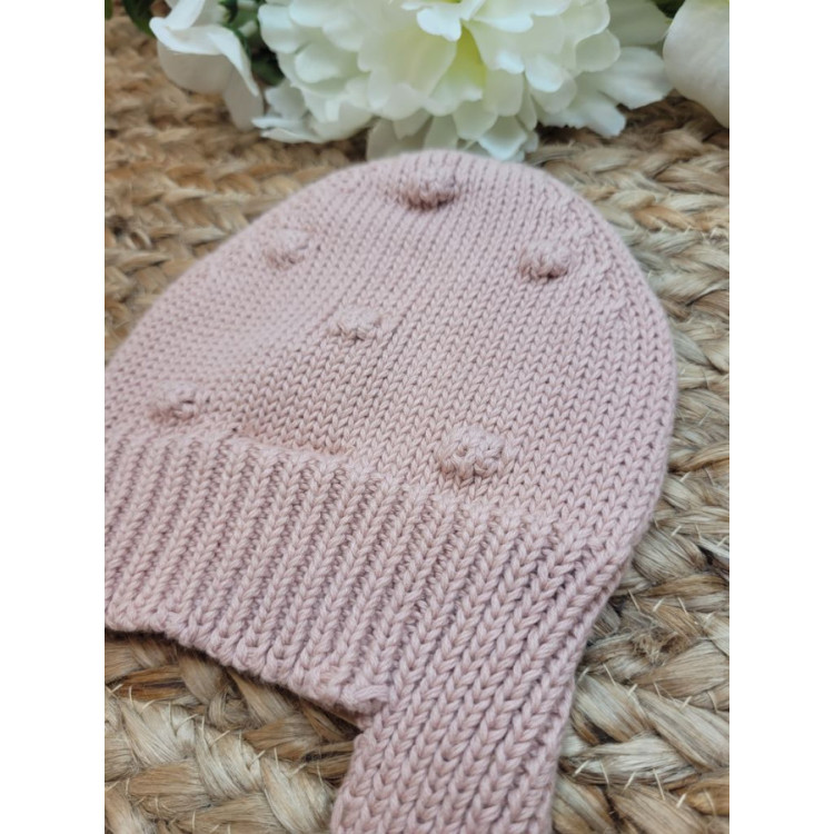 GORRO BODOQUE CON OREJERAS PALE ROSE rosa