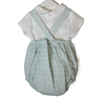 CONJUNTO MICOLINO 2 PIEZAS 'Familia FLEUR' verde empolvado
