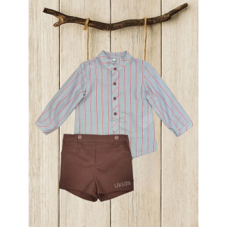 Conjunto Bebe Pantalon Corto Art.1852 Familia Lauren Buganvilla