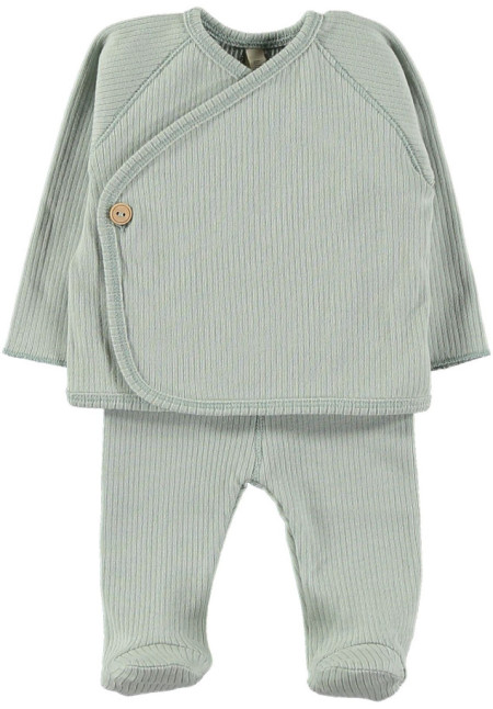 Conjunto primera puesta canalé jade