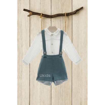 Conjunto Bebe Art.1850 'Familia Damasco' Verde Esmeralda