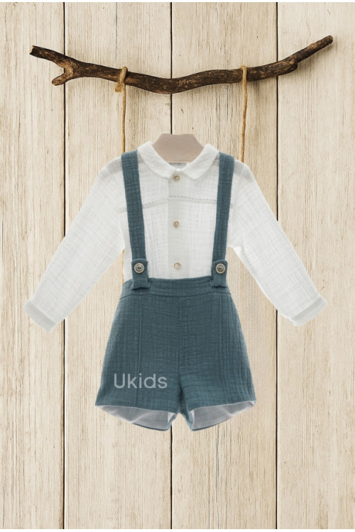 Conjunto Bebe Art.1850 'Familia Damasco' Verde Esmeralda