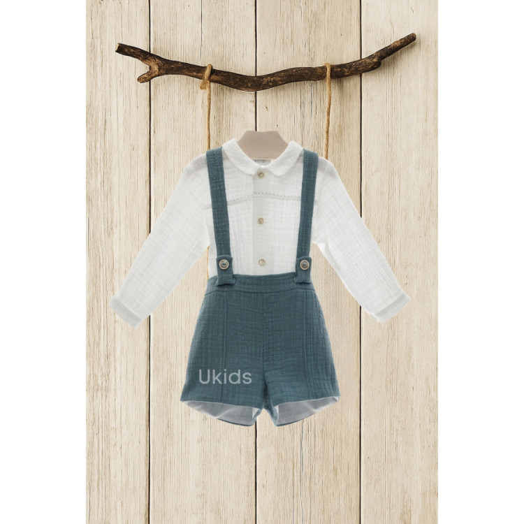 Conjunto Bebe Art.1850 'Familia Damasco' Verde Esmeralda
