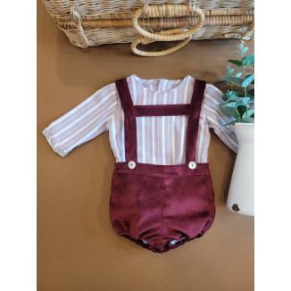 CONJUNTO BEBE NIÑO GRANATE CUA CUAK granate