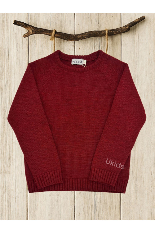 Jersey Básico Lana Cuello Caja Granate
