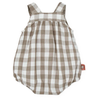 Pelele de tejido cuadros de bebé -BCI cuadros bicolor ike