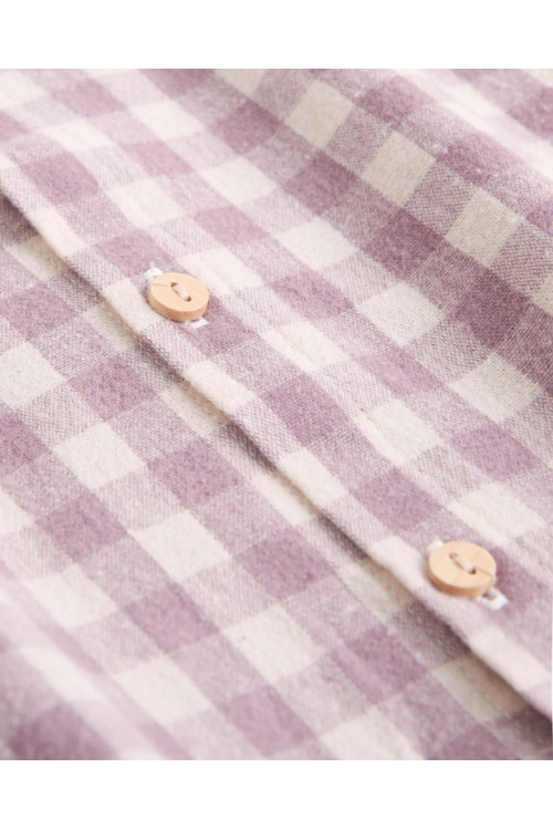 Conjunto Camisa Niño Cuadros Pantalón Gris Chino Malva