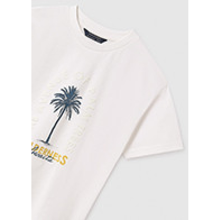 Camiseta m/c print palmera    nata