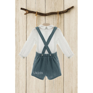 Conjunto Bebe Art.1850 'Familia Damasco' Verde Esmeralda
