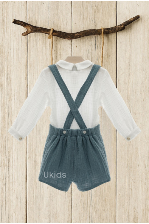 Conjunto Bebe Art.1850 'Familia Damasco' Verde Esmeralda