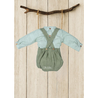 Conjunto Peto Bebé Colección Jade Verde Hoja