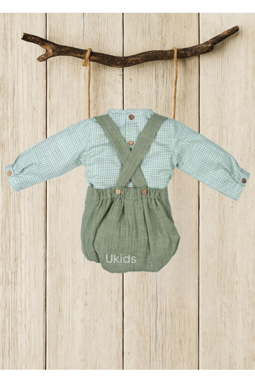 Conjunto Peto Bebé Colección Jade Verde Hoja
