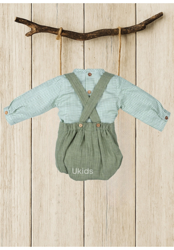 Conjunto Peto Bebé Colección Jade Verde Hoja