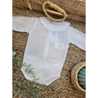 BODY PLUMITI CULLEO VOLANTE BEBE blanco