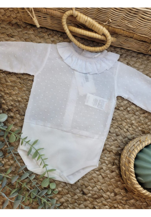 BODY PLUMITI CULLEO VOLANTE BEBE blanco