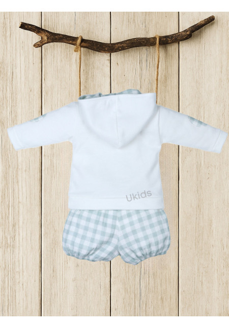 Conjunto Algodón Y Tela Culetin Vichy Verde Empolvado