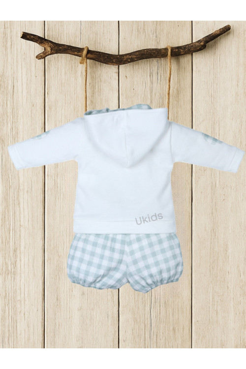 Conjunto Algodón Y Tela Culetin Vichy Verde Empolvado