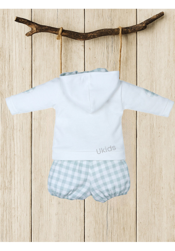 Conjunto Algodón Y Tela Culetin Vichy Verde Empolvado