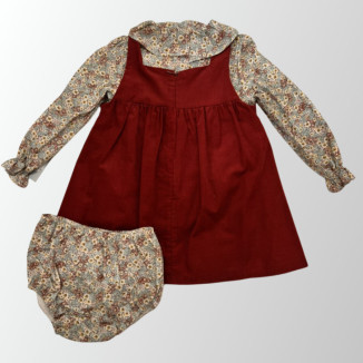 Conjunto pichi bebé 3 piezas. granate